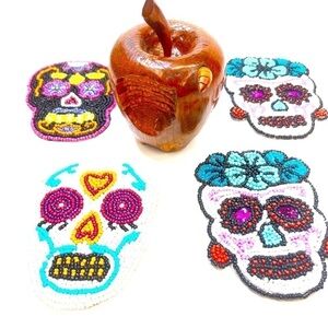 TABLEAU Day of Dead Beaded Coasters & APPLE